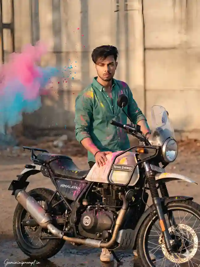 Holi Bike & Car Ai Photo Editing Prompt