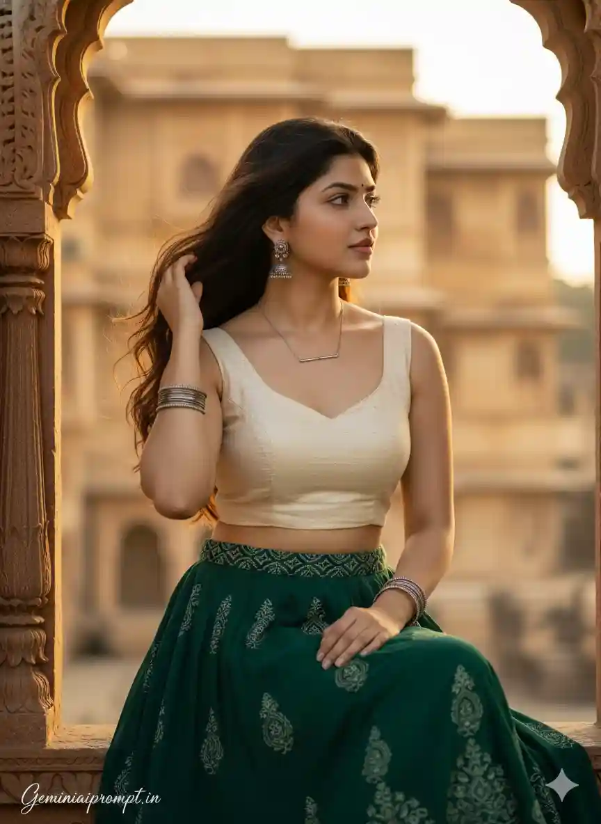 Rajasthan Travel Aesthetic Poses Gemini Prompt for Girl