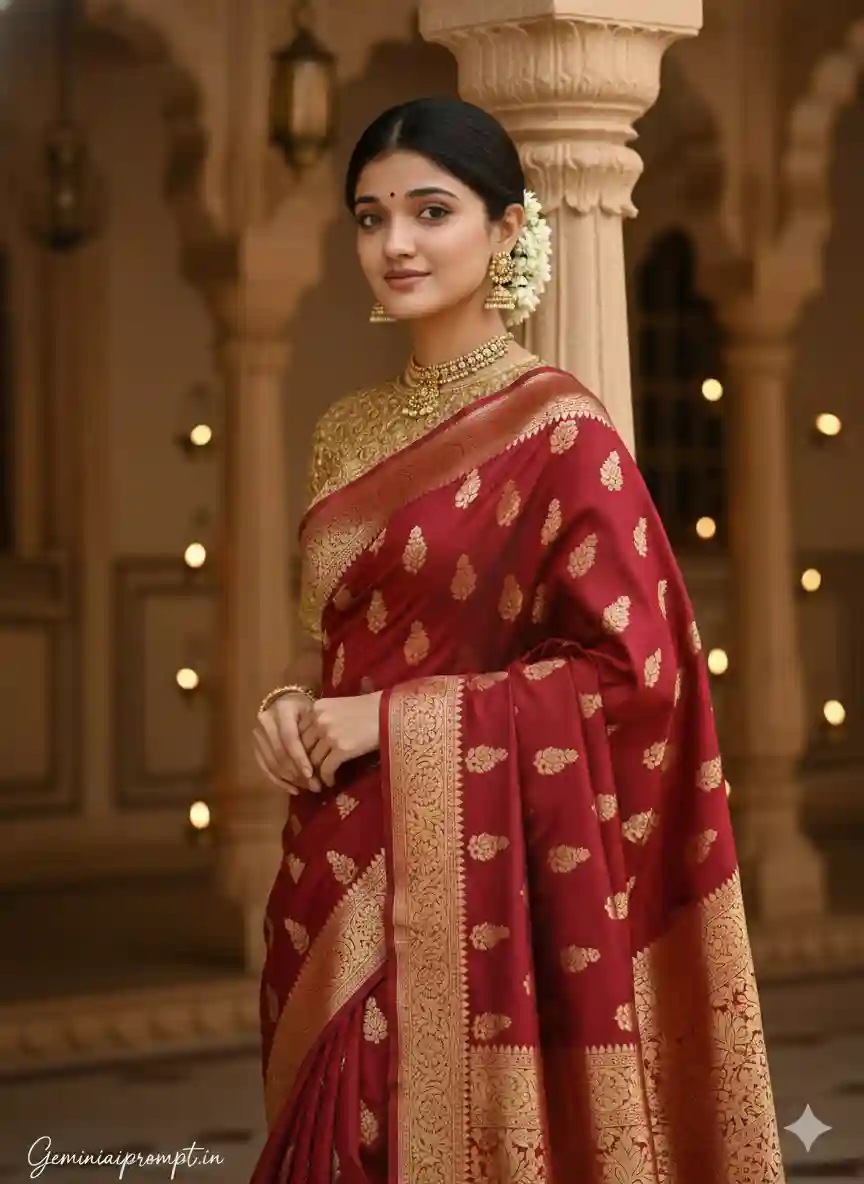 Free Gemini AI Prompts for Luxury Cinematic Saree Designs on Indian Women
